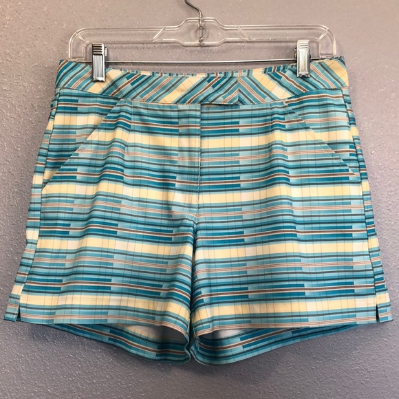 Nike Pants - Nike golf shorts Women's size 4 small blue yellow black stripe athletic EUC